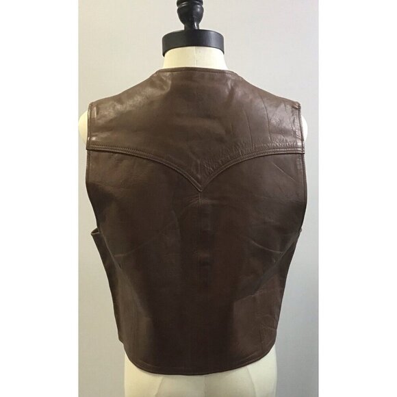 Mens Brown Custom Handmade Rawhide size Small Vest - Picture 2 of 3